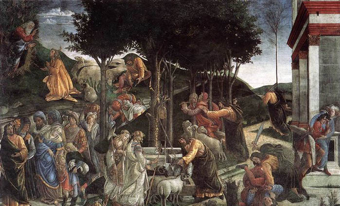 BOTTICELLI, Sandro Scenes from the Life of Moses